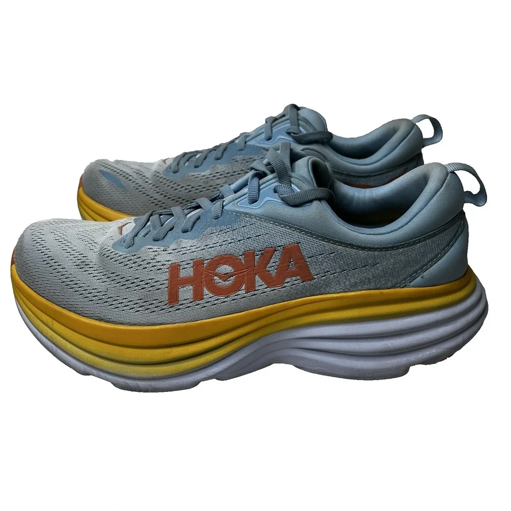 HOKA Bondi 8 Shoes Womens 11B / Men's 10B Cushioned Running Walking Trainers - Picture 8 of 15